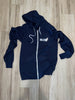 “Permeant Style” Zip Up Hoodie (Navy Blue/White/Reflective)