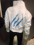 ”Mongoose” Pullover Hoodie (White/Baby Blue)