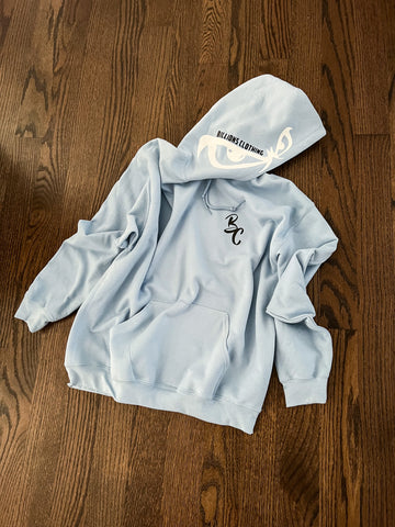 “Mongoose” Pullover Hoodie (Baby Blue/White/Black)