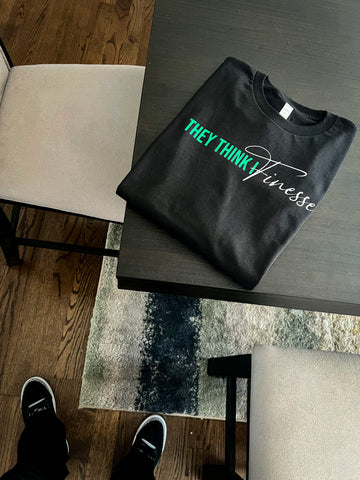 “They Think I Finesse” Black Long Sleeve T-Shirt