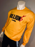 “Billion$ Clothing” Crew Neck Pullover Sweater (Gold/Black/Red)
