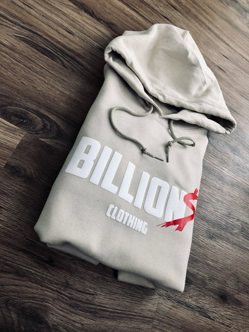 Billion$ Clothing Pullover Hoodie (Cream/White/Red)