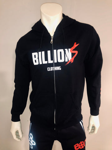 Billion$ Clothing “Vandalism” Zip-Up Hoodie (Black/Red/White)